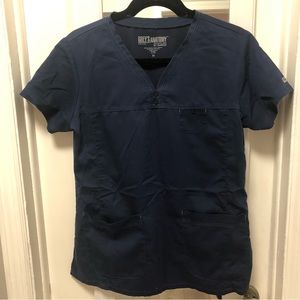 M navy blue greys anatomy scrub top